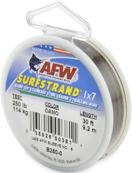 AFW Surfstrand Bare 1x7 Stainless Steel Leader Wire