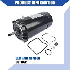 UST1152 Swimming Pool Pump Motor Fit For Smith Century Hayward 1.5 HP, 115/230V