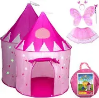  5-Piece Princess Castle Girls Pop Up Play Tent &amp; Dress Up Costume Bundle - 