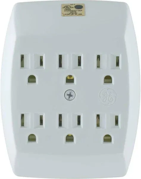 GE 6-Outlet Grounded Wall Tap