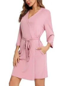 Samring Women's Lightweight Robe Soft kimono Robes Short Bathrobe for Women's Sleepwear