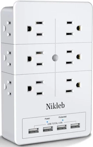 Multi Plug Outlet Surge Protector Nikleb 12 Electrical Outlet Extender 3 Sided