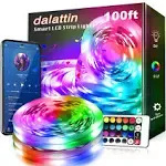 dalattin LED Lights for Bedroom 100ft, Smart LED Strip Lights with App Control Remote, 5050 RGB LED Light Strips, Music Sync