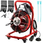 Electric Drain Auger, 75&#039; x 3/8&#034;, 250W Drain Cleaner Machine Fit 2&#039;&#039;- 4&#039;&#039; Pipes,