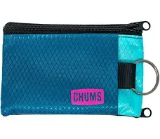 Chums Surfshorts Wallet - Lightweight Slim Wallet with RFID Blocking Card & Clear ID Window - Zippered, Minimalist Wallet w/Key Ring - Solid Colors