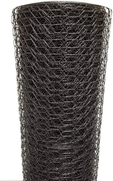 Vinyl Coated Chicken Wire, 1" x 48" x 150', Black