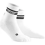 CEP Men's 80's Mid Cut Compression Socks White/Black Stripe IV