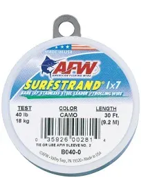 AFW Surfstrand Bare 1x7 Stainless Steel Leader Wire