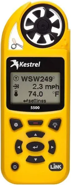 Kestrel 5500 Weather Meter with LiNK + Vane Mount, Olive