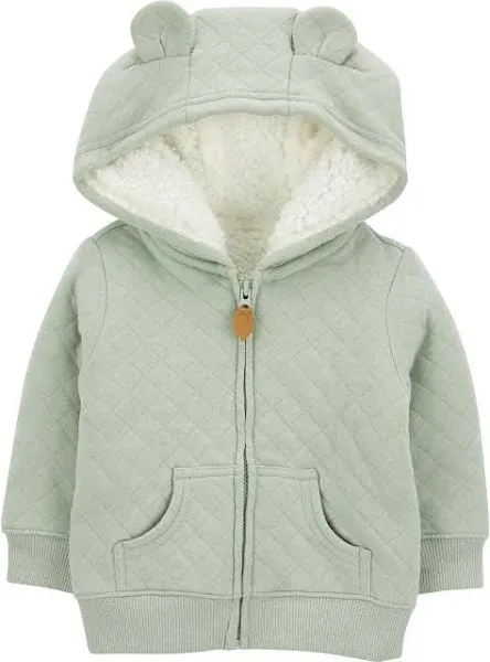 Simple Joys by Carter's Baby Hooded Sweater Jacket with Sherpa Lining