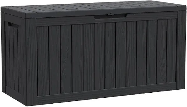 80 Gallon Waterproof Deck Box Patio Furniture Storage Box with Lockable Lid, ...