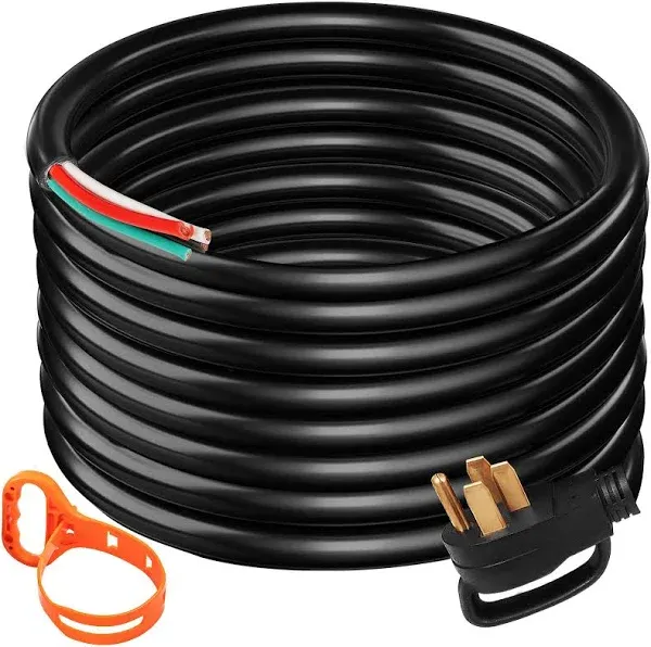 VEVOR 50Ft 50Amp Generator Extension Cord 6 Gauge STW 6/3+8/1 Generator Cord Gen