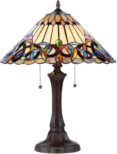 Tiffany Style Victorian Design 2-light Table Lamp Yellow