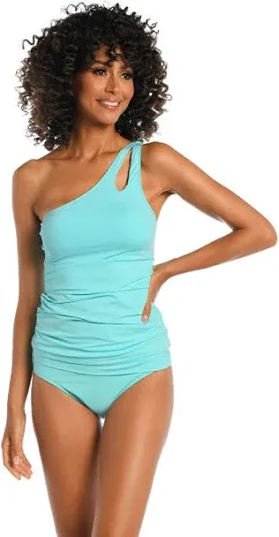 Women's La Blanca Island Goddess One-Shoulder Tankini Top