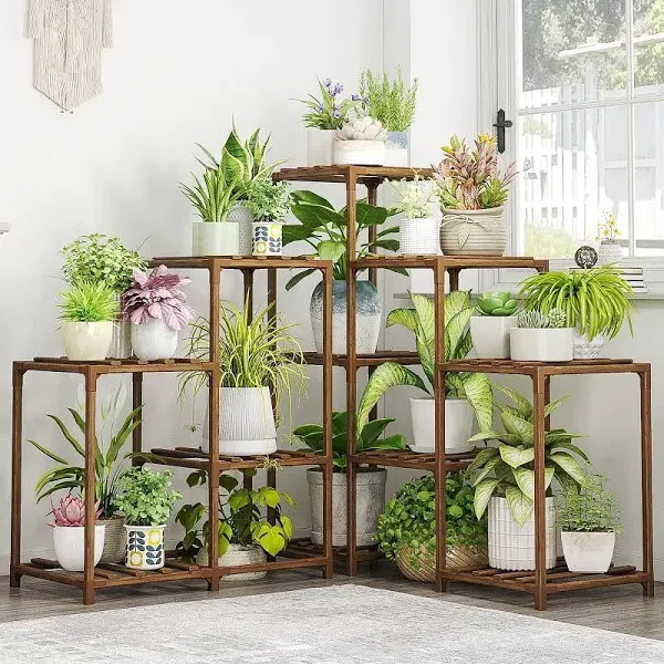 Plant Stand Indoor Outdoor Corner Shelf 11 Potted Large Holder for Multiple P...