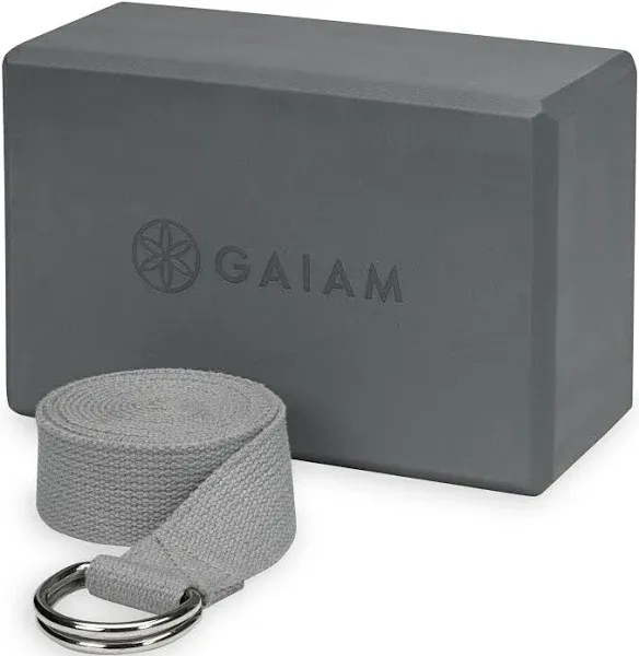 Gaiam Yoga Block + Strap Black Brand New !!!