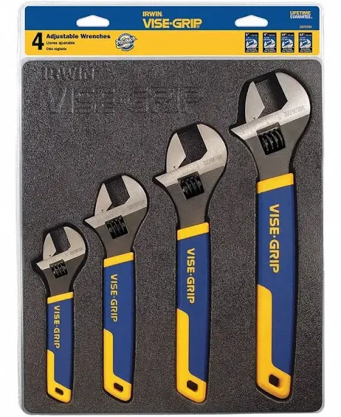 Irwin 4-pc Adjustable Wrench Tray Set