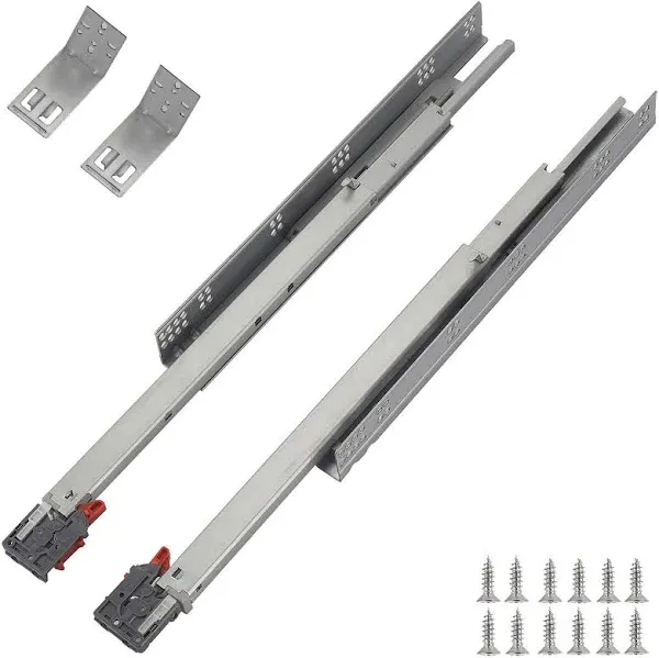 OCG Under Mount Drawer Slides 12 inch (1 Pair), Full Extension Soft Close Undermount Drawer Slides, Come with Mounting Screws and Brackets