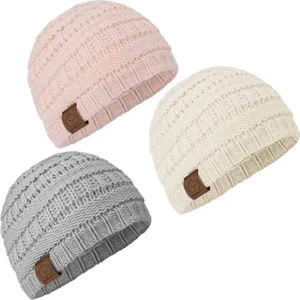 "Baby's Warmzy Beanies, Sweet Pink (Pack Of 3)"