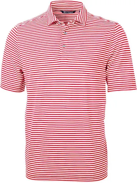 Cutter Buck Virtue Eco Pique Stripe Recycled Mens Polo