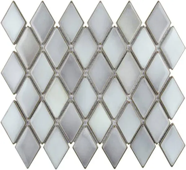 Affinity Tile Hudson Kite Grey Eye 10-in x 12-in Glossy Porcelain Diamond Stone Look Floor and Wall Tile (8.56-sq. ft/ Carton) Lowes.com