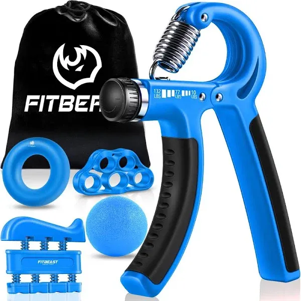 FitBeast Hand Grip Strengthener Workout Kit (5 Pack) Forearm Black