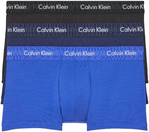 Calvin Klein Men's Cotton Stretch Low-Rise Trunks Multipack (X-Large, Black Body, Red, Black, Brown)