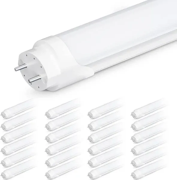 SHINESTAR 24-Pack T8 LED Bulbs 4 Foot, Ballast Bypass, Type B Tube Lights 18W 2200LM 5000K Daylight, T8 T10 T12 LED Fluorescent Replacement 4FT, Double-End Power, G13 Base, Frosted Cover