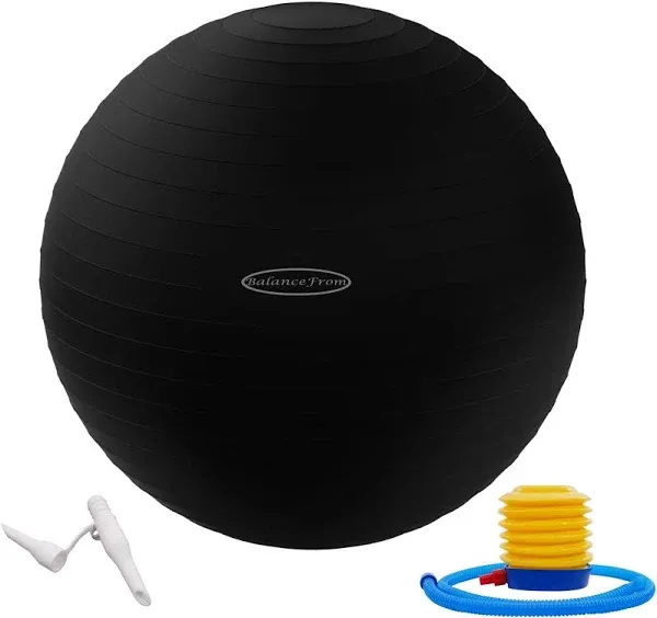 BalanceFrom Anti-Burst and Slip Resistant Exercise Ball 38-45cm, S, Black 