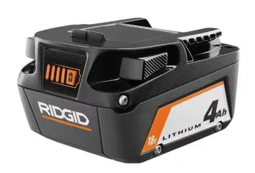 RIDGID Power Tool Battery 4.0 Ah 18V Lithium-Ion Compact/Lightw<wbr/>eight (1-PAck)