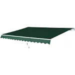 Outsunny 12' x 8.2' Outdoor Patio Manual Retractable Exterior Window Awning - Green