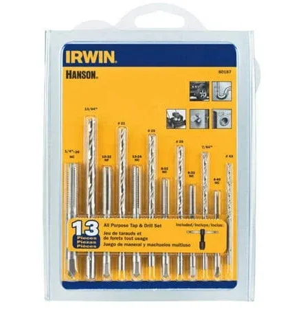 IRWIN® 80187 - Hanson™ 13-Piece All-Purpose Tap/Drill Bit Set