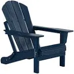 Westin Outdoor 2001112 Outdoor Folding Plastic Adirondack Chair Navy Blue