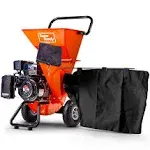 7HP Heavy Duty Gas Powered Wood Chipper Shredder Mulcher 3 in 1 Multi-Function