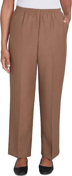 Alfred Dunner Women's Petite Classic Fit Textured Short Length Trousers