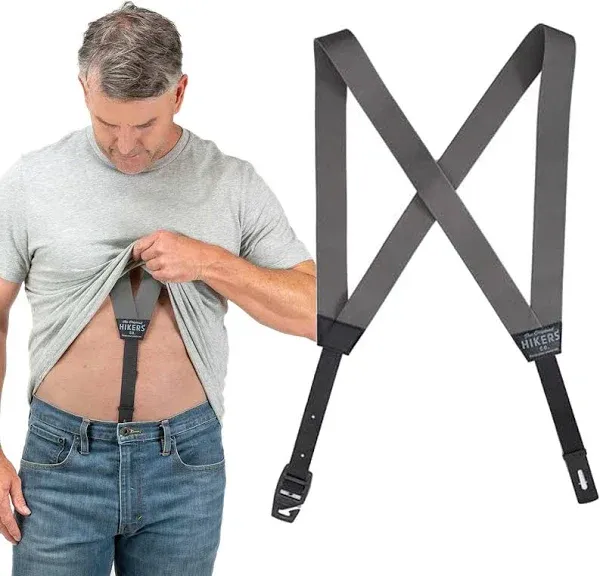 HIKERS - Original Hidden Suspenders for Men Under Clothes - Button Fly