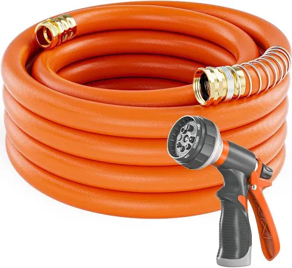 Garden Hose 50 ft x 5/8 in Heavy Duty, Flexible and Lightweight Water Hose, B...