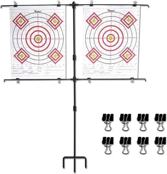 Highwild Adjustable Steel Paper Target Stand with 8 Clips