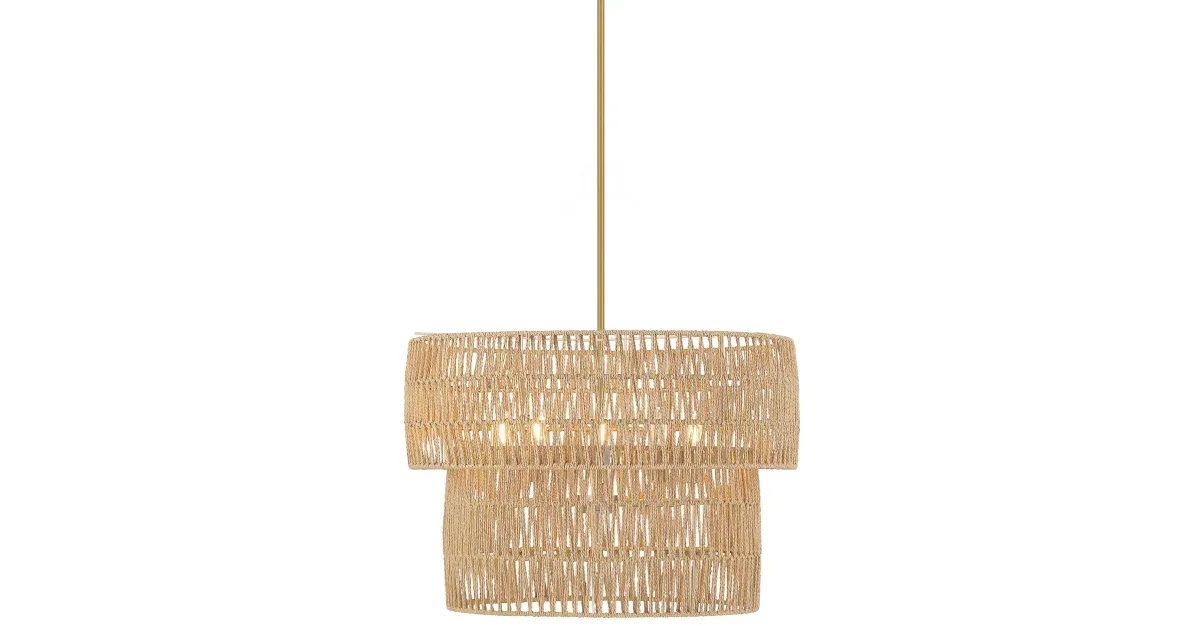 Minka Lavery - Bungalow Heaven - 5 Light Pendant, Soft Brass 5045-695