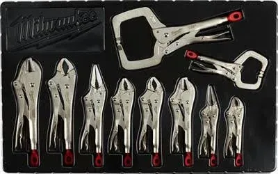 Milwaukee 10pc Torque Lock Master Locking Pliers &amp; Clamp Set #48-22-3690