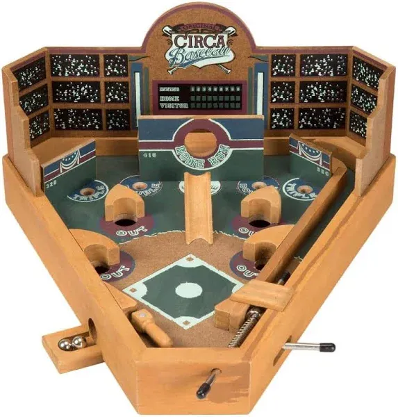 Baseball Pinball Tabletop Skill Game - Classic Miniature Wooden