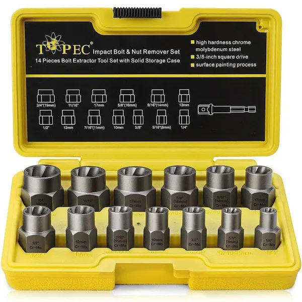 Topec Impact Bolt & Nut Remover Set