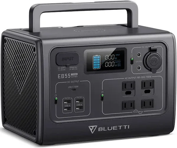 BLUETTI EB55 Portable Power Station | 700W 537Wh