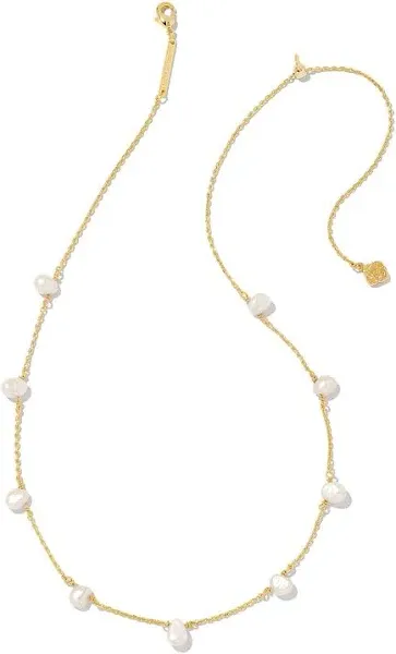 Kendra Scott Leighton Pearl Gold Strand Necklace