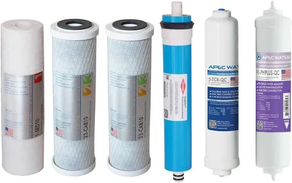 APEC 90 GPD Complete Replacement Filter Set for Ultimate Series Alkaline Reve...