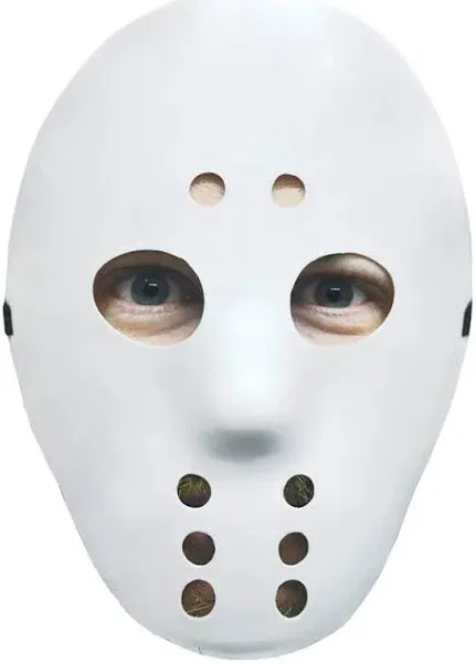 WHITE HOCKEY MASK HORROR HALLOWEEN COSTUME 10557