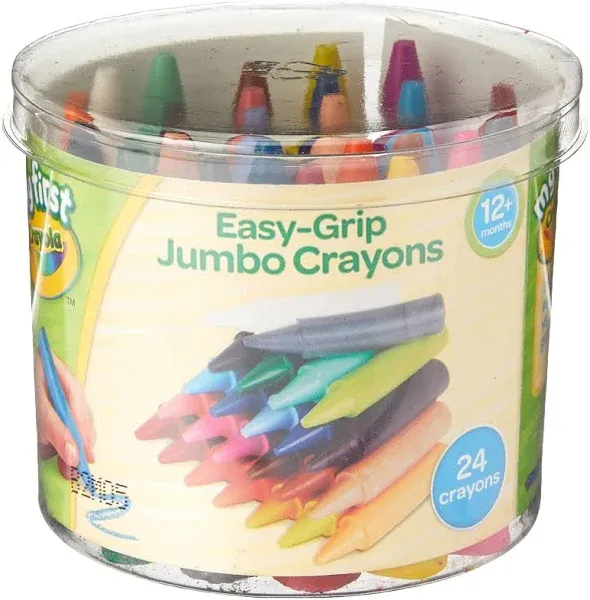 My First Jumbo Crayons 24 Pack - Easy-Grip Toddler Colouring Crayons