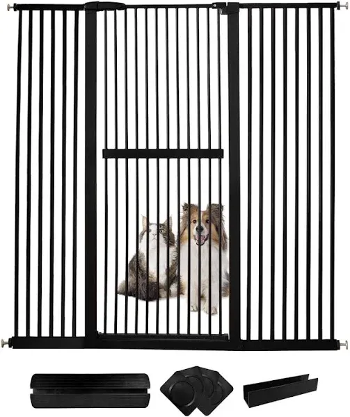 Lumizone Extra Tall Pet Gate 61.02 inch High Pressure Mounted 38.39 inch-42.51 inch Extra Wide 1.37 inch Gap for Cat Dog Children Stairs