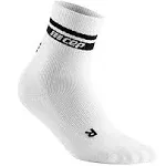 CEP 80's Mid Cut Compression Socks, Men, LG / White/Black Stripe