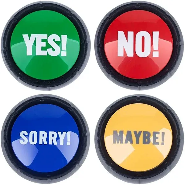 MyMealivos Set of 4 The NO YES Sorry and Maybe Buttons